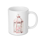 Pink Lantern Mug, Floral Mug, Cottagecore Gift, Shabby Chic Mug, Tea Mug, Coffee Mug, Aesthetic Mug, Cozy Mug, Gift for Her, Book Lover - Tawshia